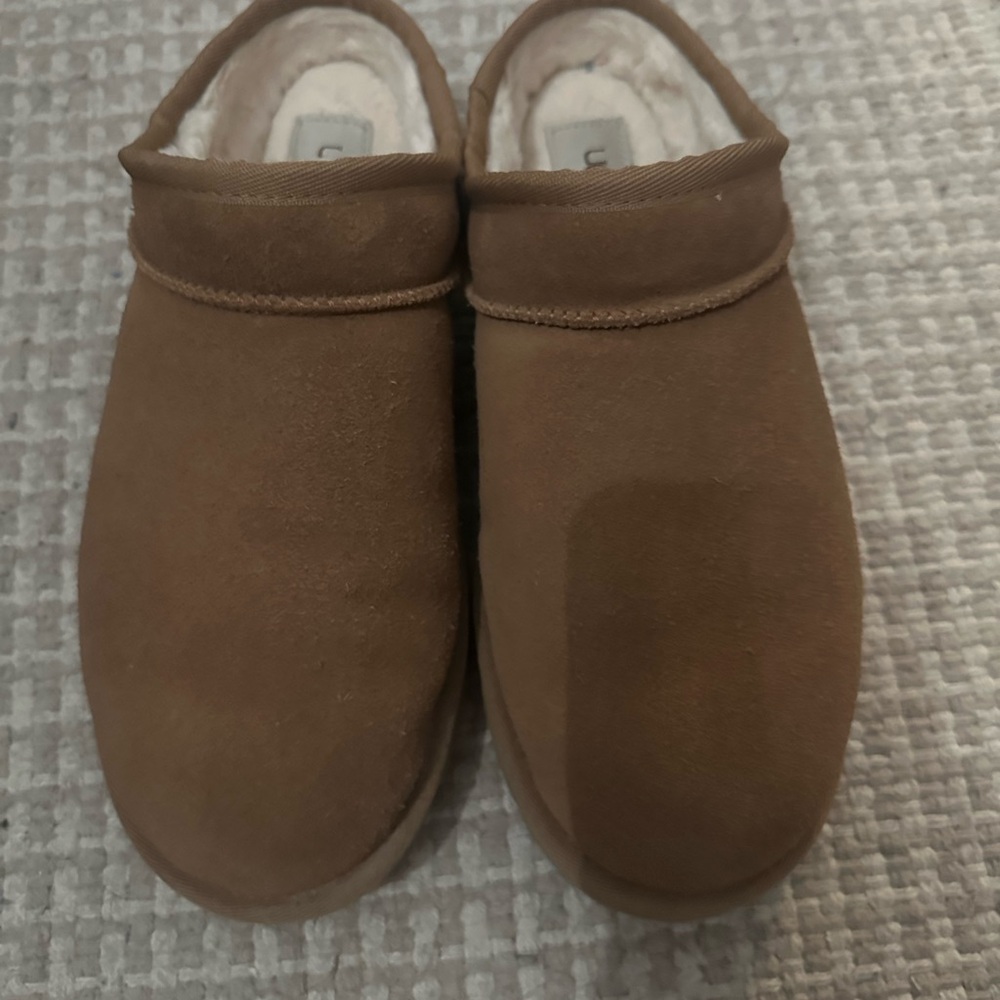 UGG Tan Suede Slip-On Shoes